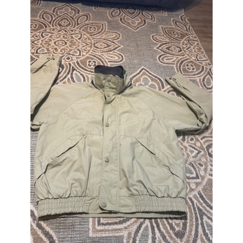 Original Windbreaker Mens Large Khaki Tan Full Zip Bomber Jacket Harrington